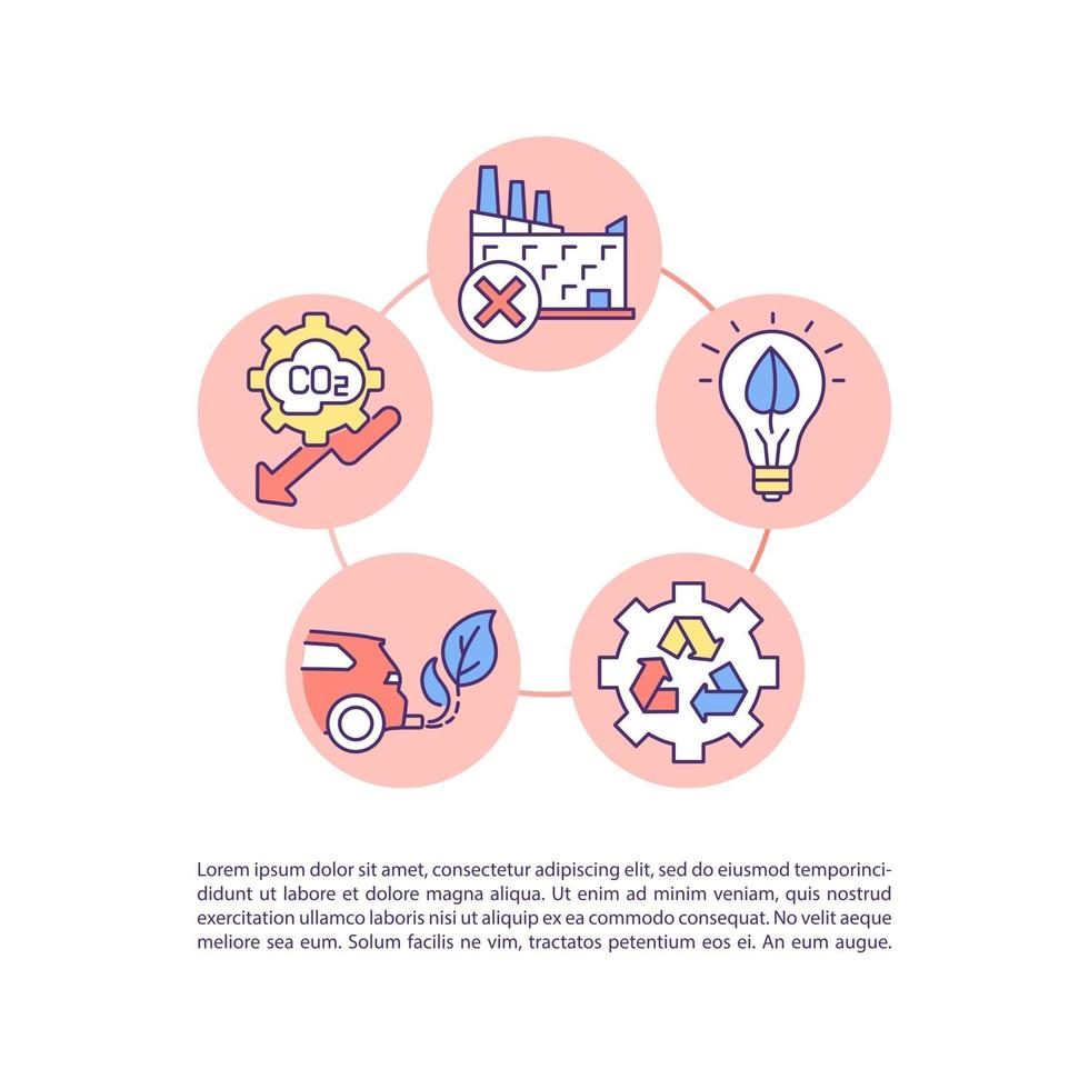 Politics of climate change concept line icons with text vector