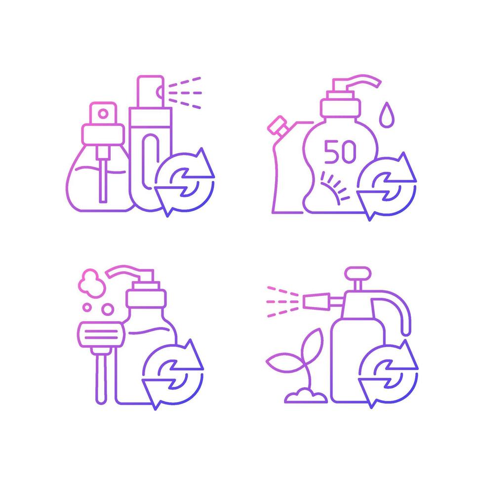 Products refill option gradient linear vector icons set