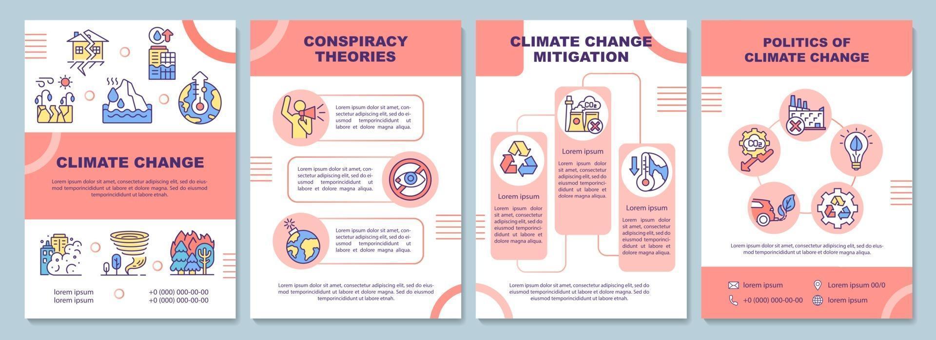 Climate change brochure template vector