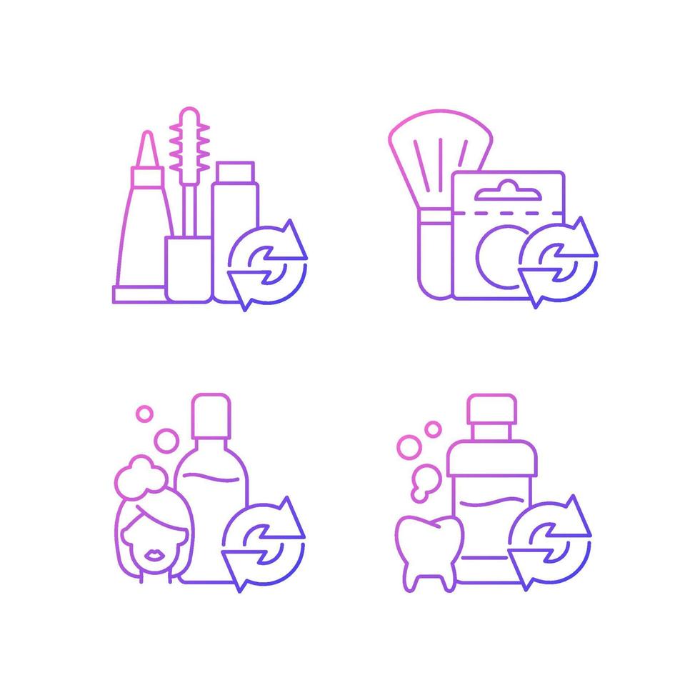 Reusable options gradient linear vector icons set