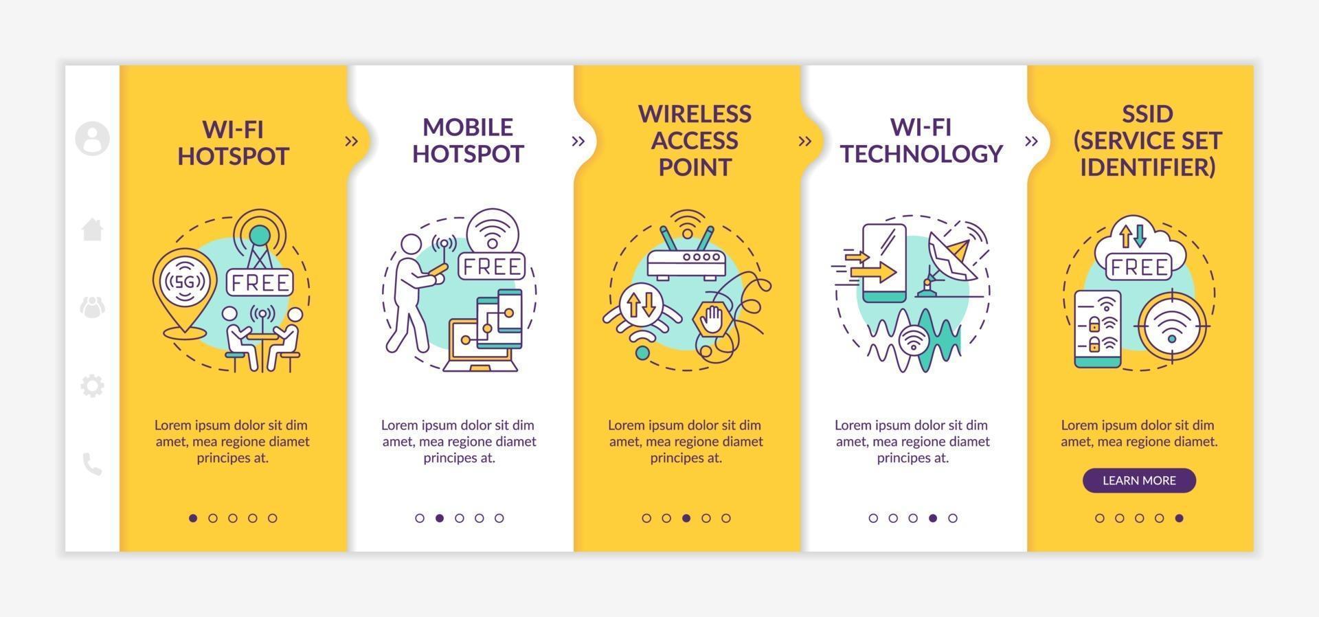 acceso a internet plantilla de vector de incorporación amarilla