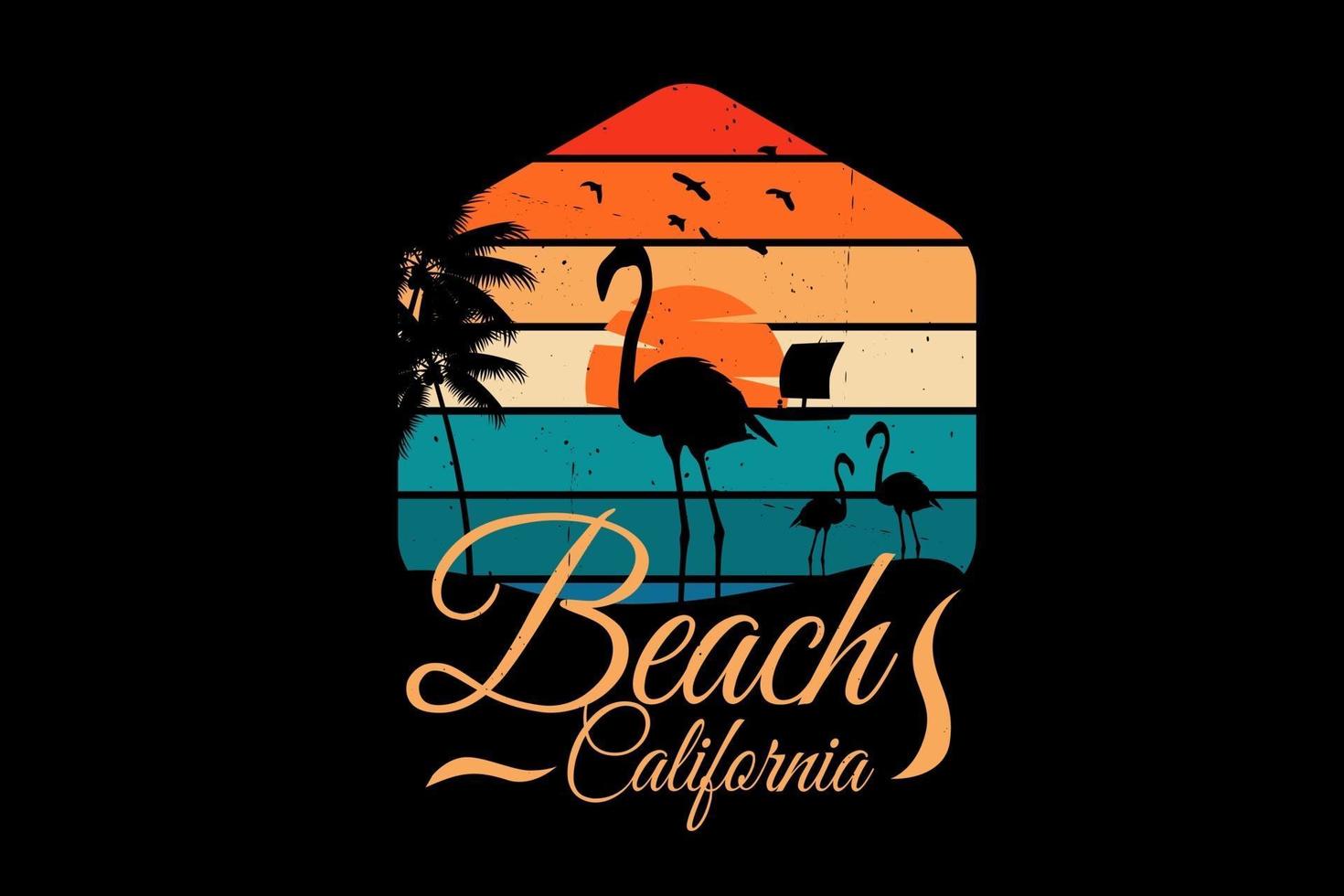 Beach california silhouette design vector