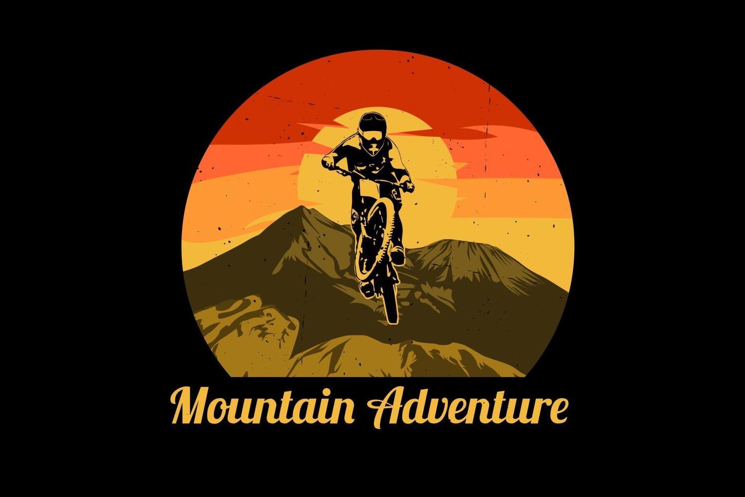 Mountain adventure silhouette design vector
