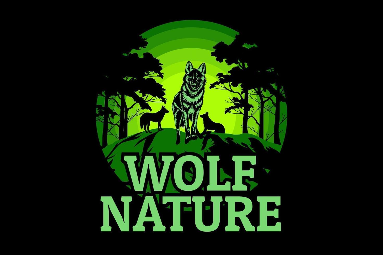 diseño de silueta de naturaleza lobo vector