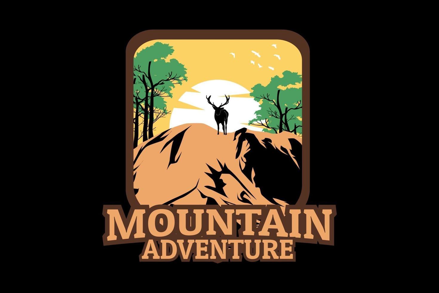 diseño de silueta de aventura de montaña vector