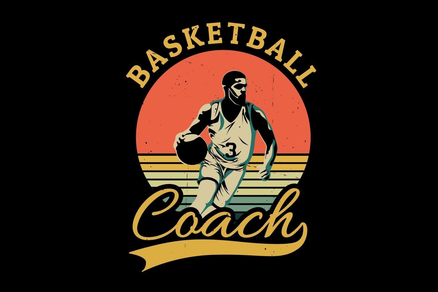 diseño de silueta de entrenador de baloncesto vector