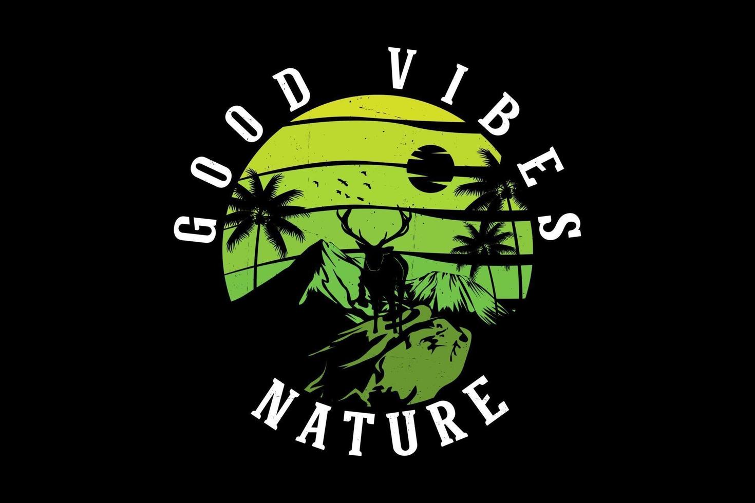 Nature good vibes silhouette design vector