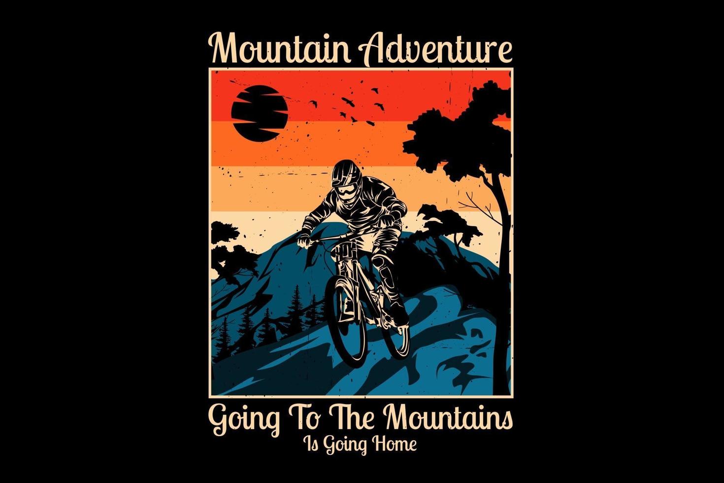 Mountain adventure silhouette design vector