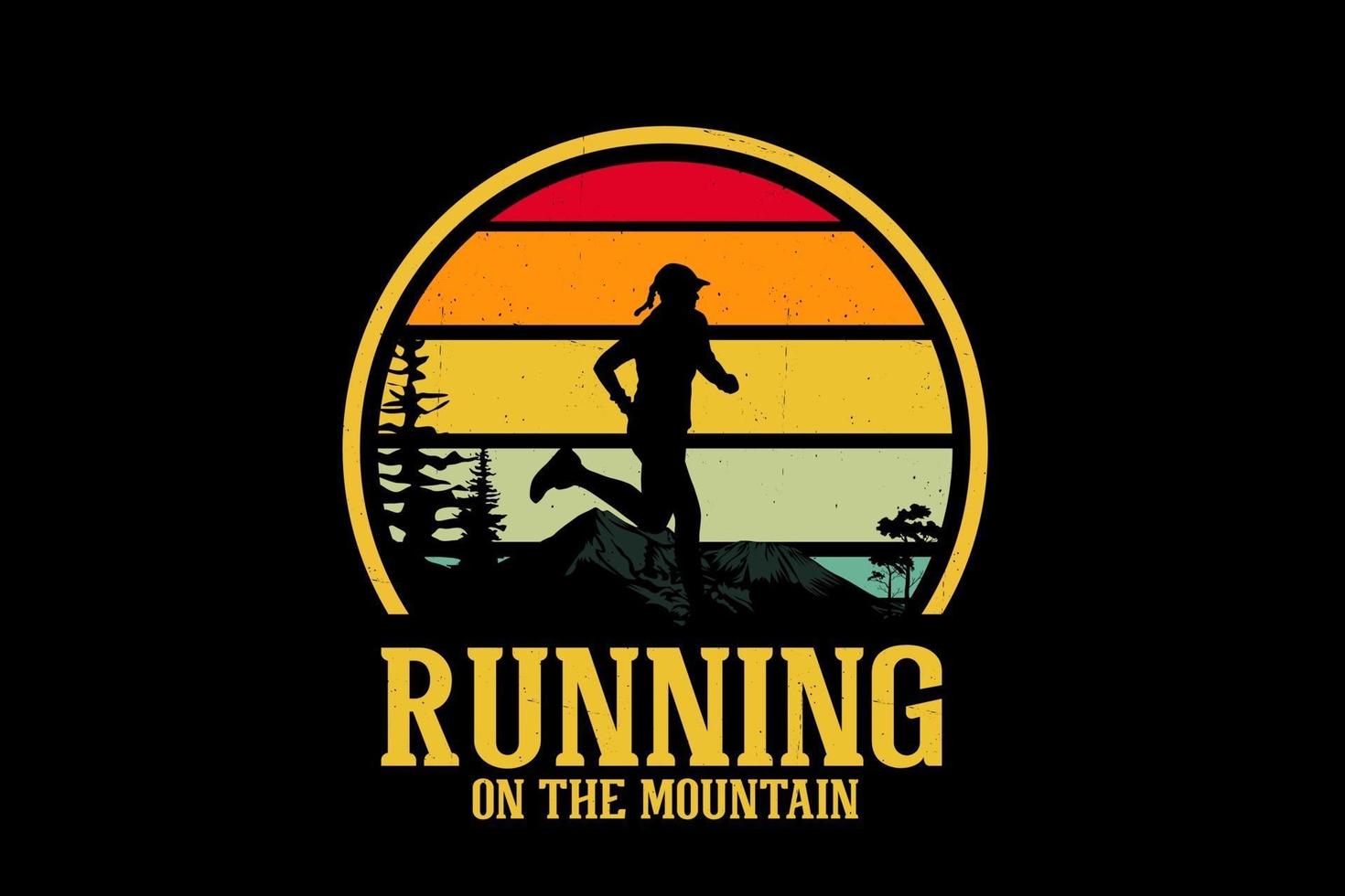 Running on mountain silhouette design vector