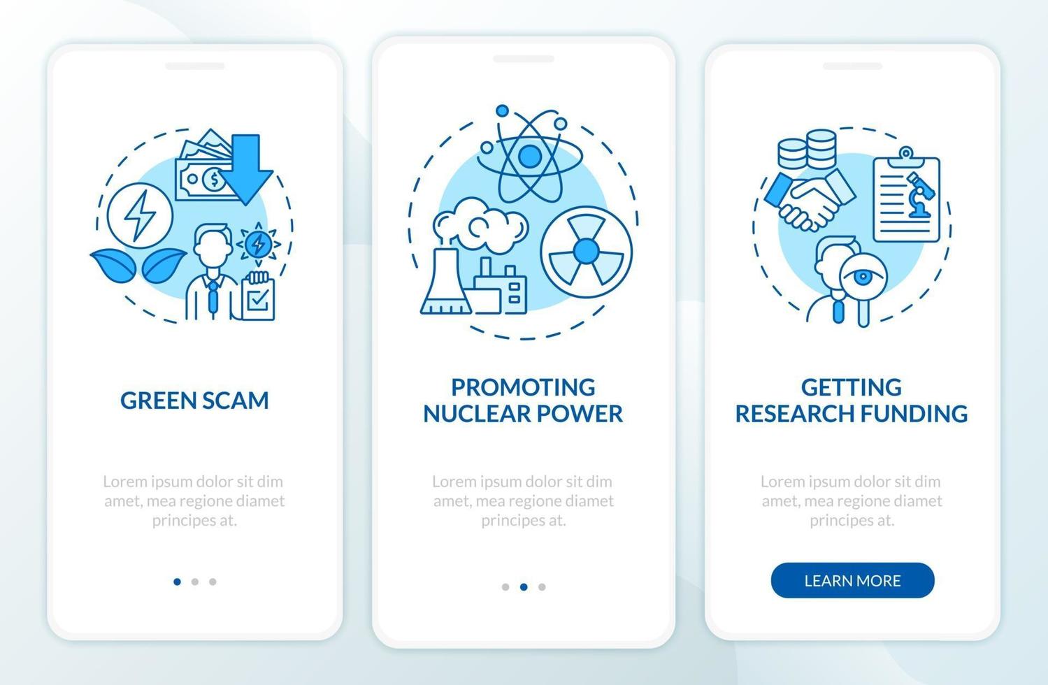 Conspiracy theories onboarding mobile app page screen vector