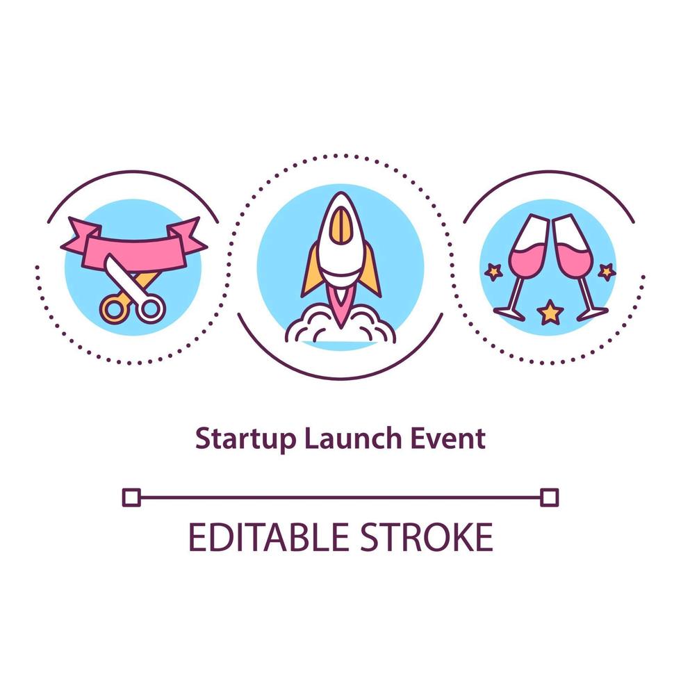 Startup launch event concept icon vector