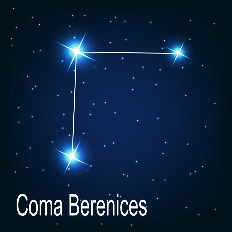 The constellation Coma Berenices star in the night sky vector