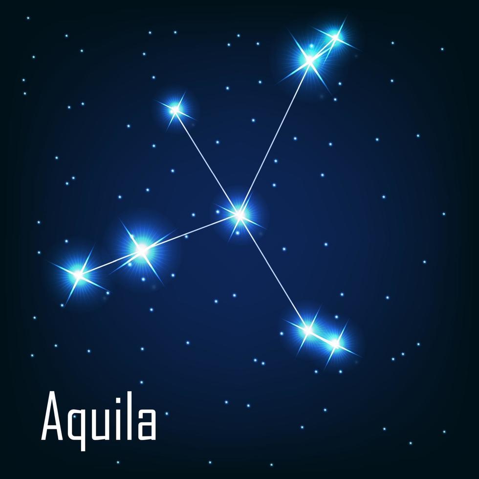 la constelación de aquila estrella en el cielo nocturno. vector