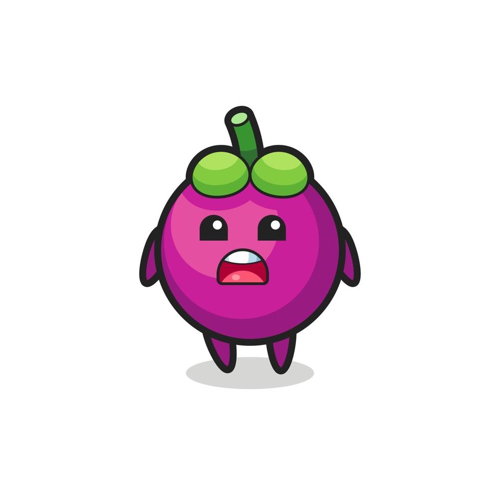 mangosteen illustration with apologizing expression, saying I am sorry vector