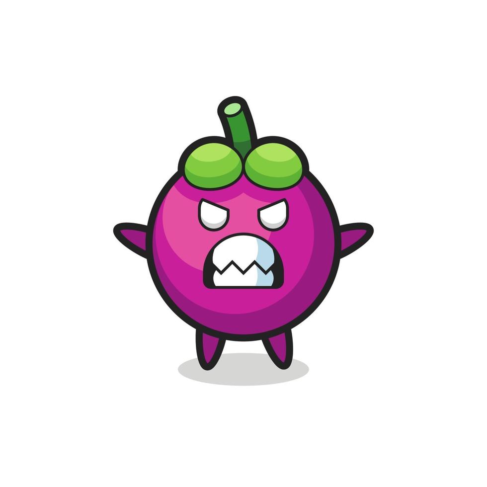 wrathful expression of the mangosteen mascot character vector