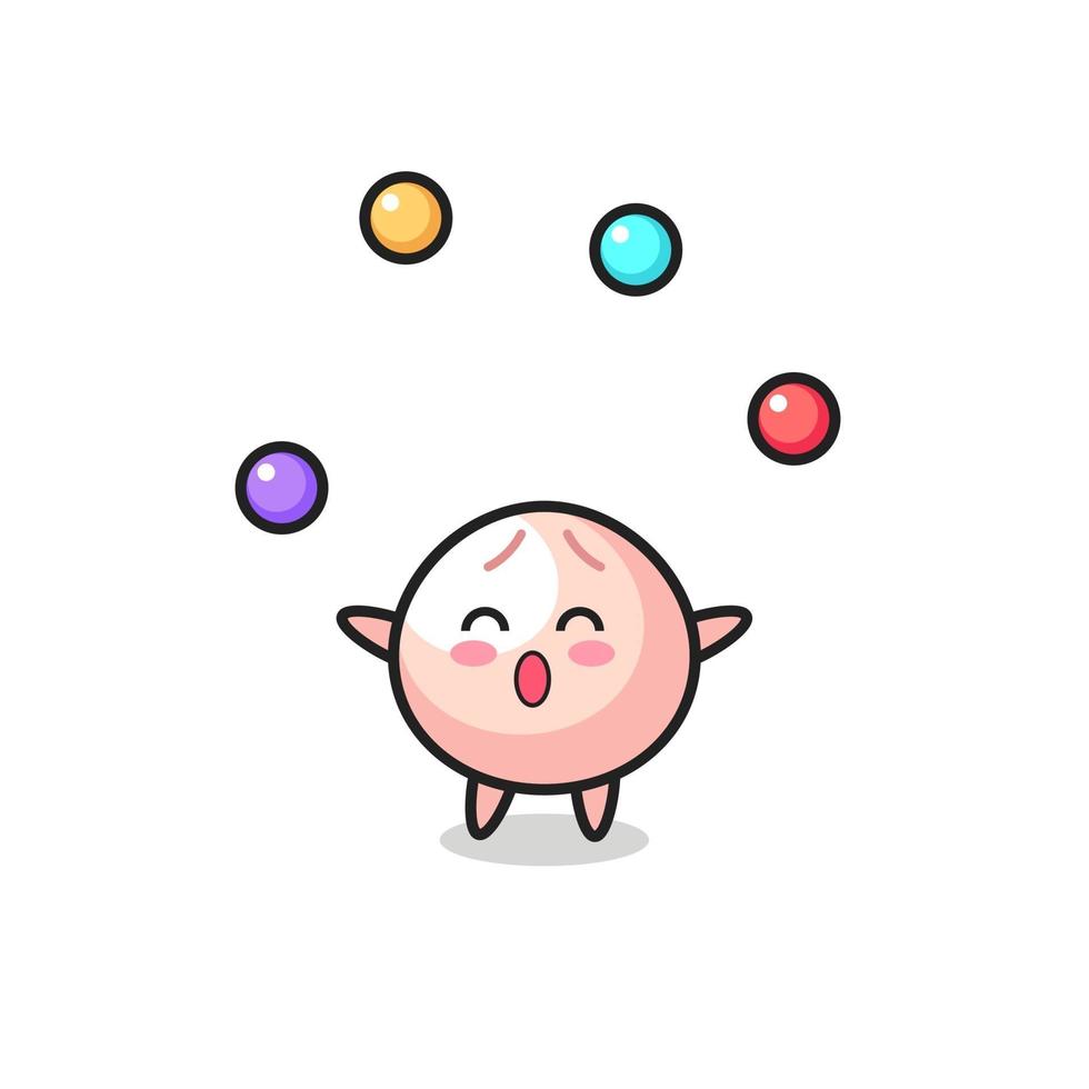 the meatbun circus cartoon juggling a ball vector