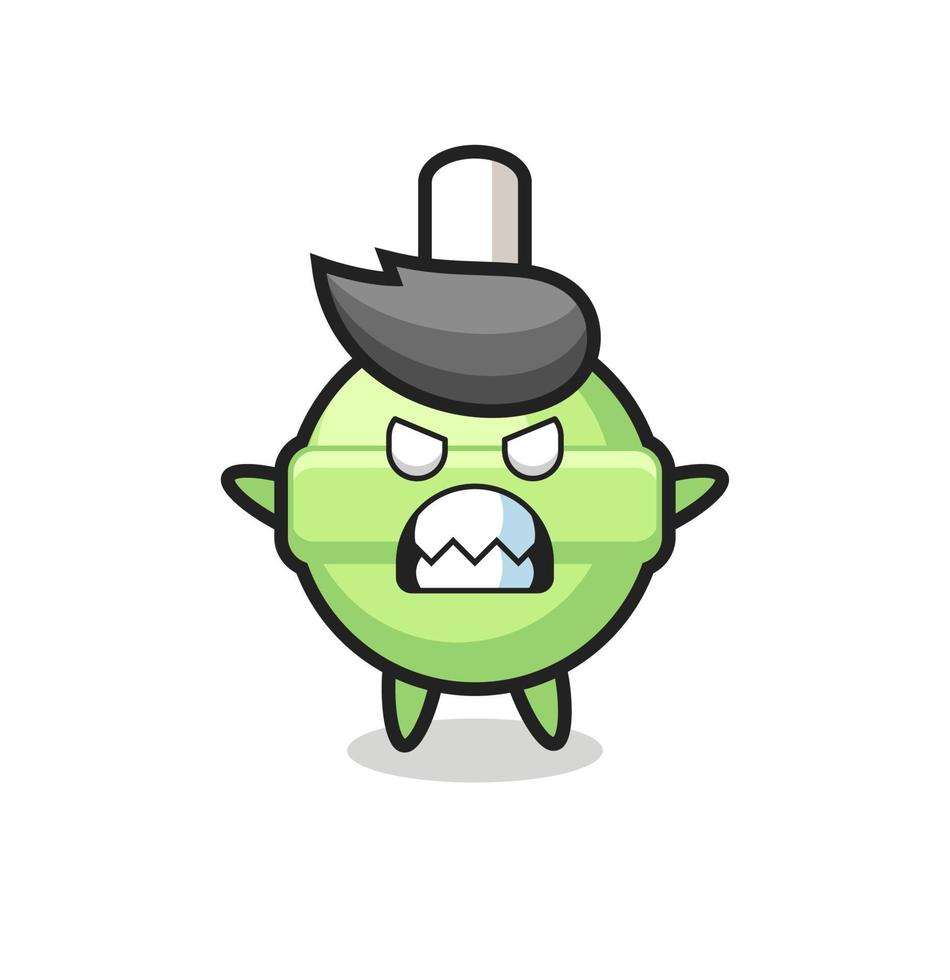 wrathful expression of the lollipop mascot character vector