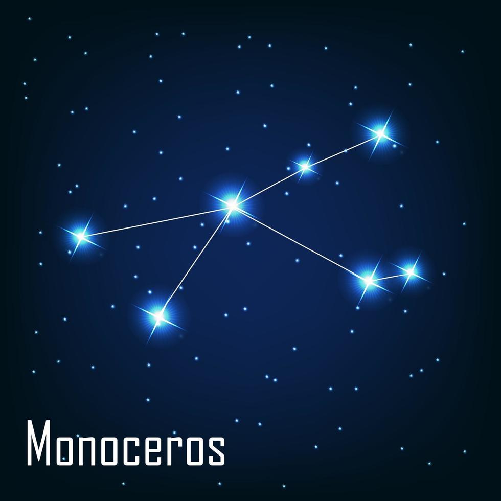 la constelación de monoceros estrella en el cielo nocturno. vector