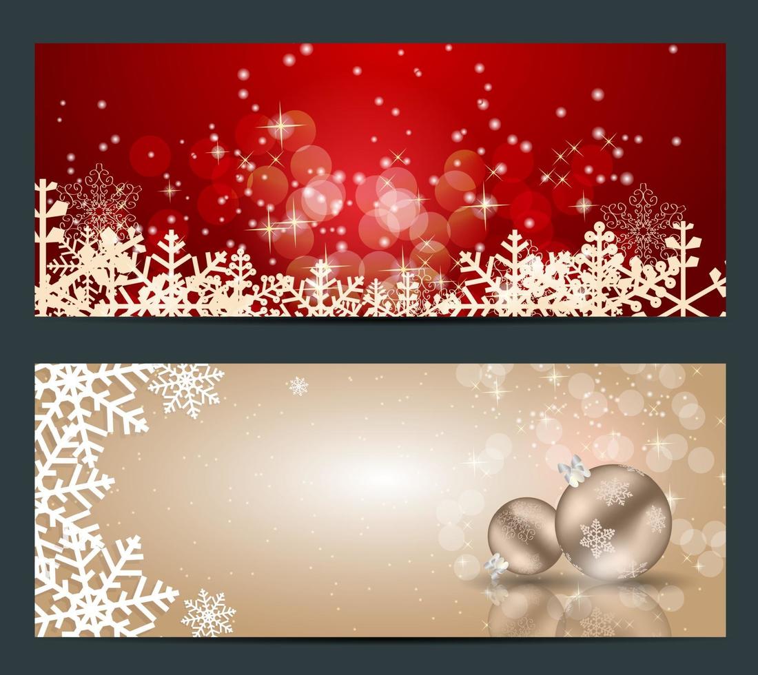 Set of cards with Christmas BALLS, stars and snowflakes, vector