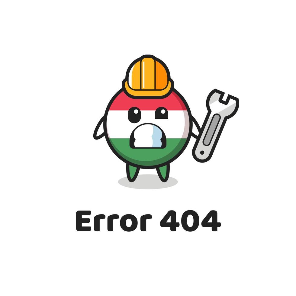 error 404 with the cute hungary flag badge mascot vector