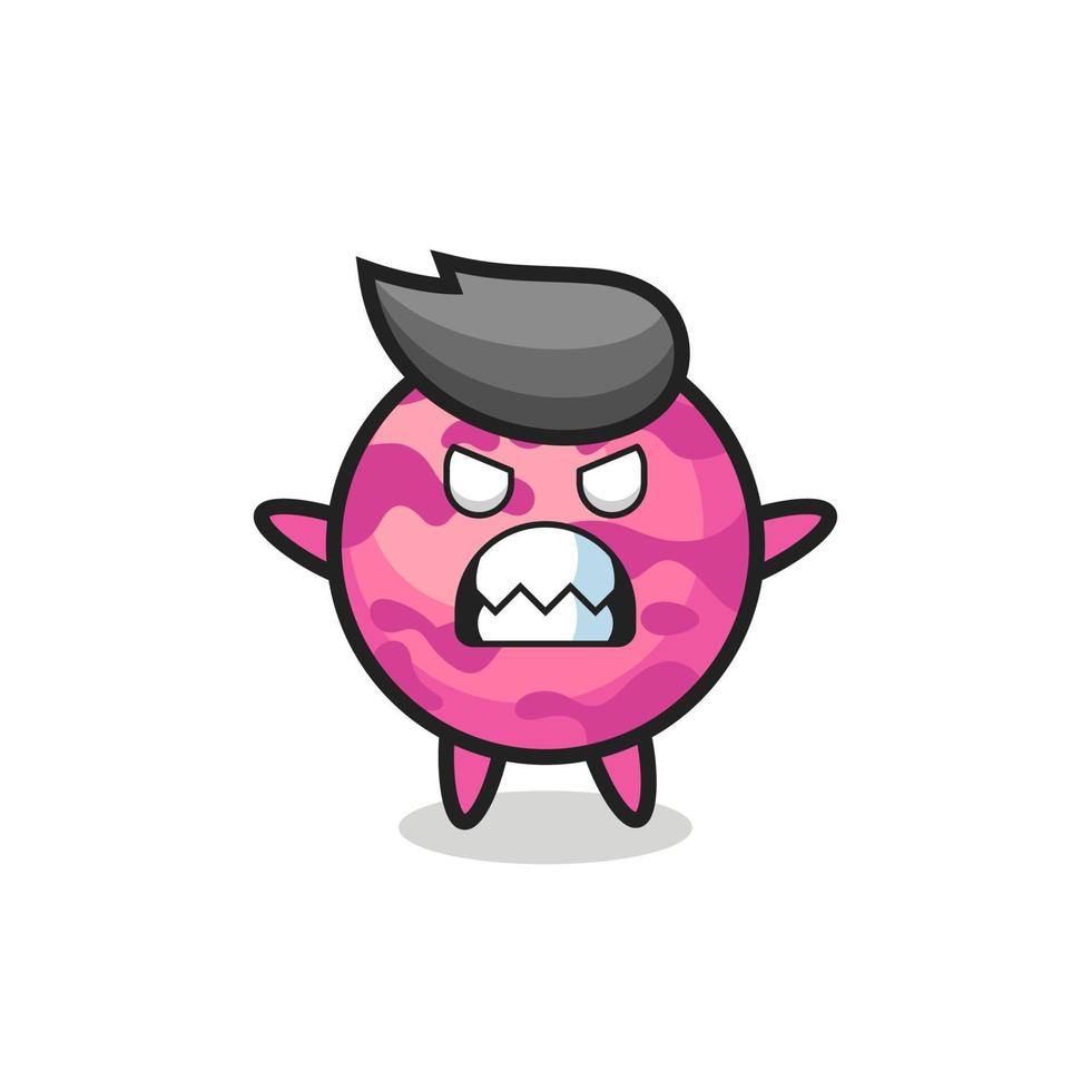 expresión airada del personaje de la mascota de la bola de helado vector