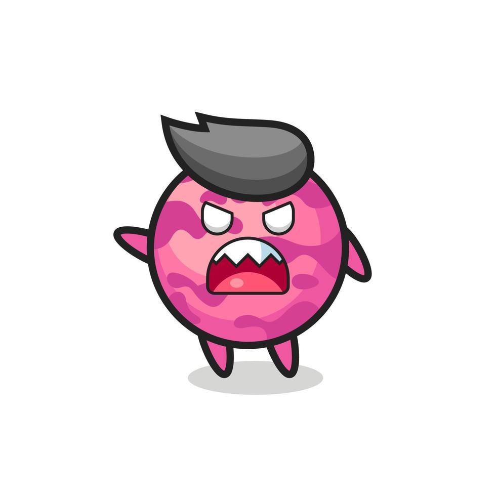 cute ice cream scoop cartoon in a very angry pose vector