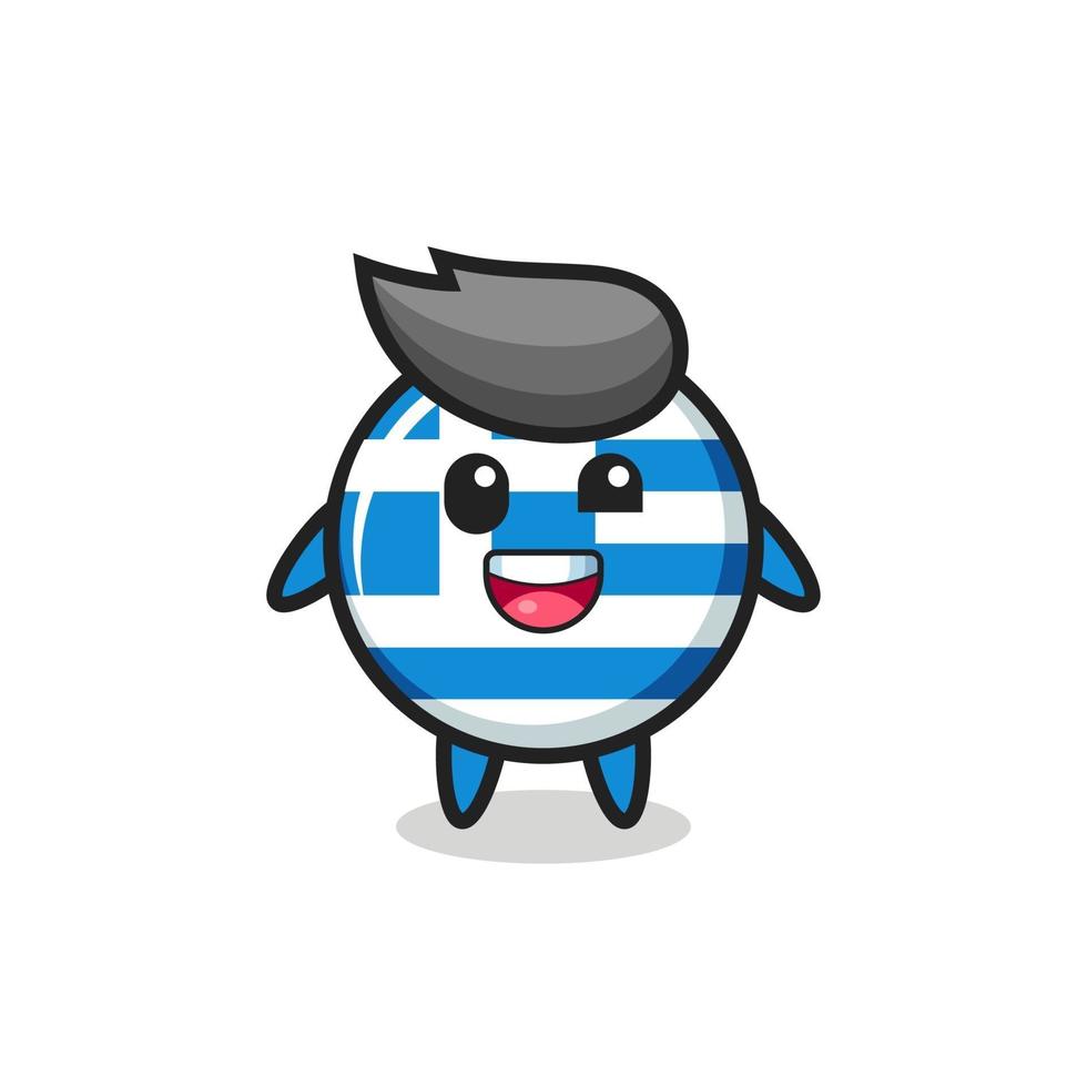 illustration of an greece flag character with awkward poses vector