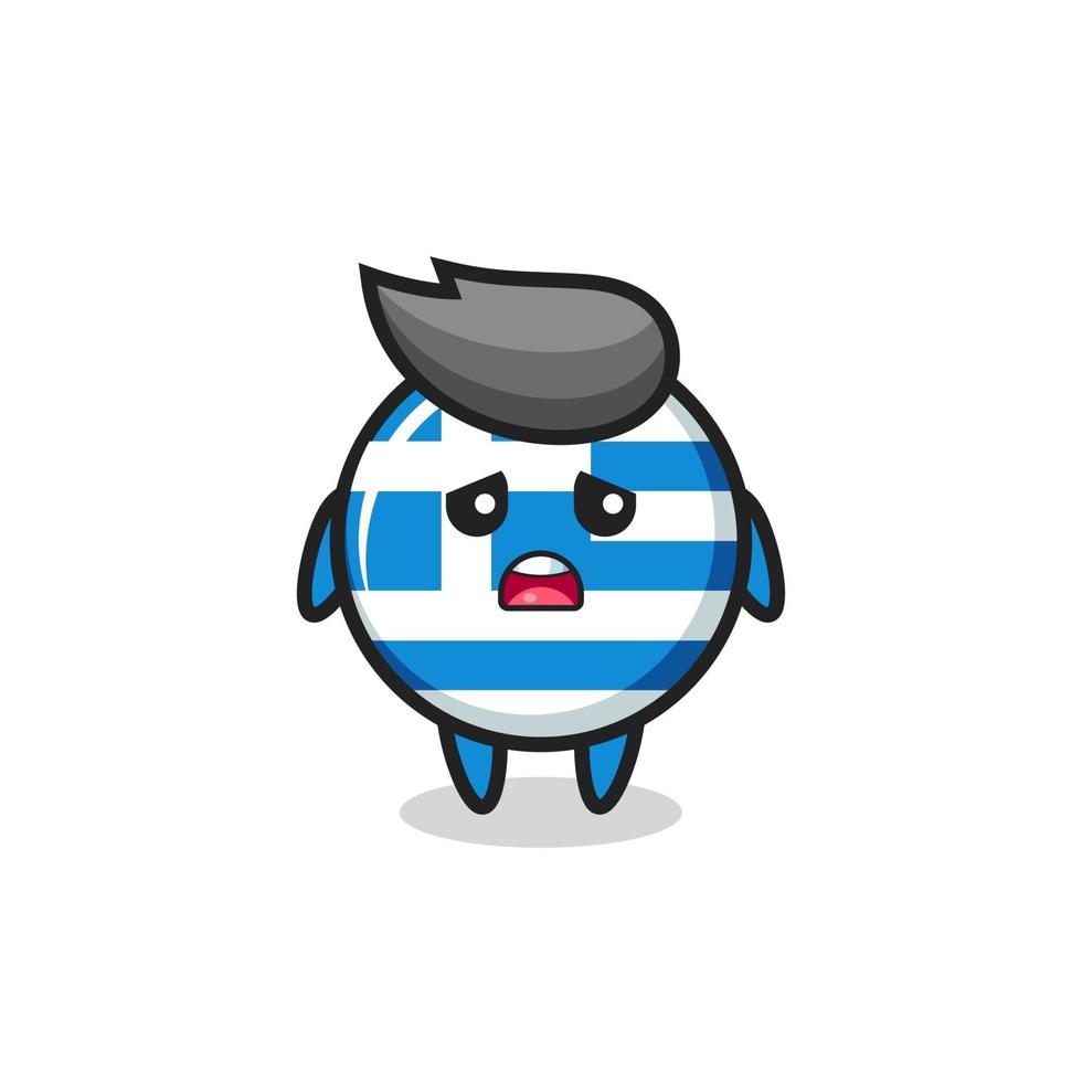 disappointed expression of the greece flag cartoon vector