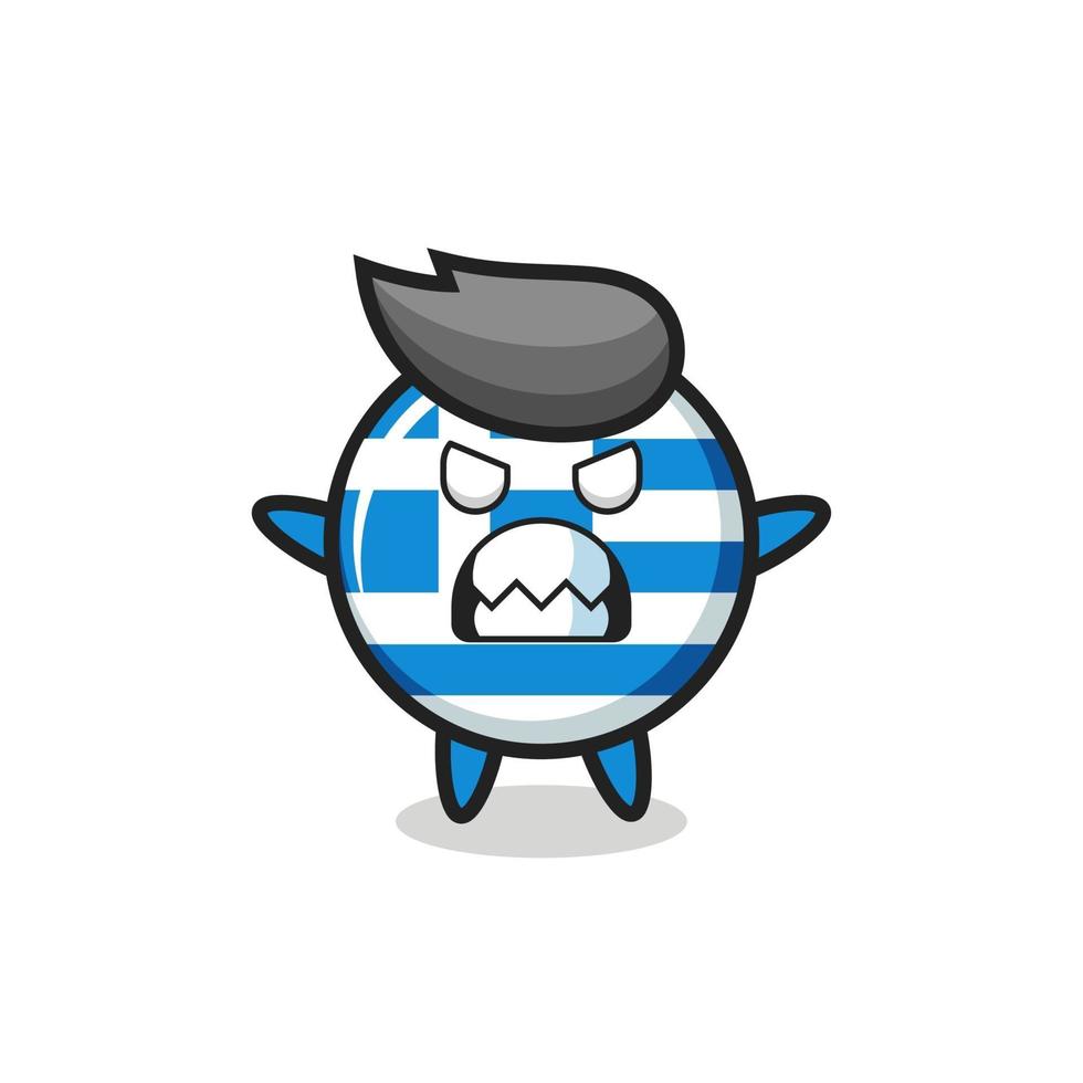 wrathful expression of the greece flag mascot character vector