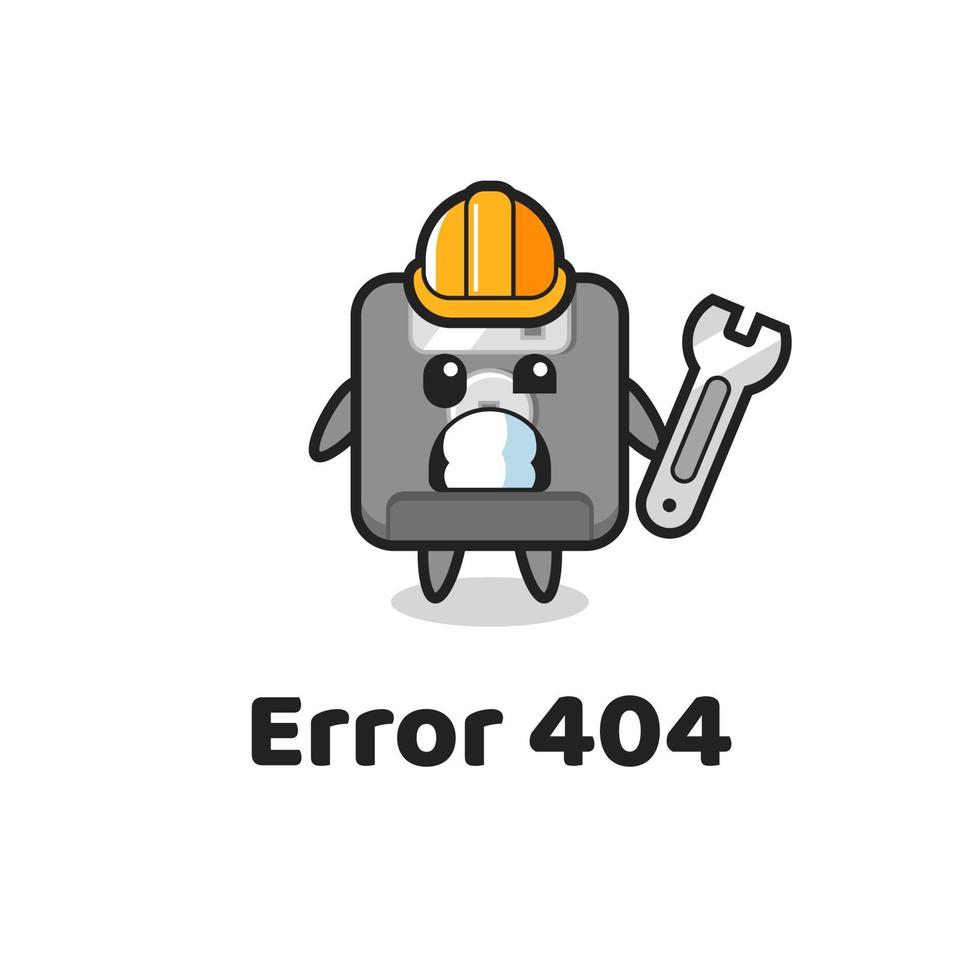 error 404 con la linda mascota del disquete vector