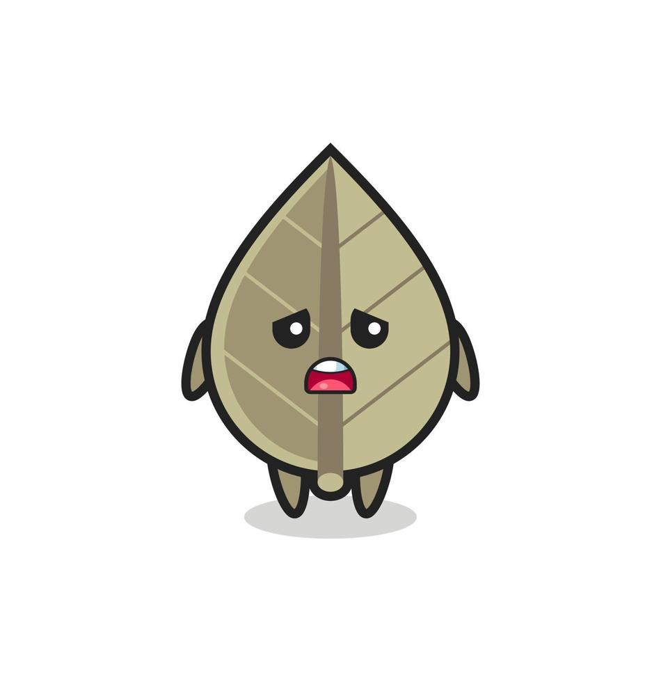 disappointed expression of the dried leaf cartoon vector