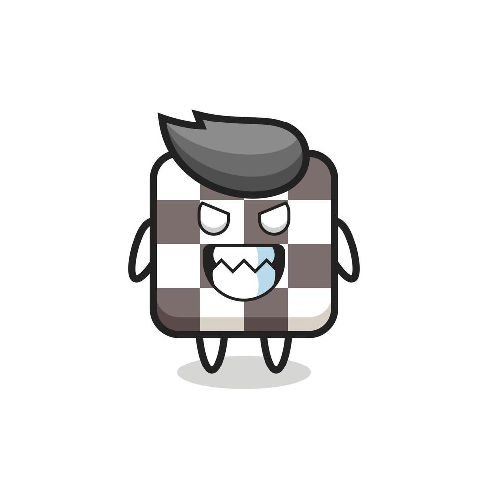 evil expression of the chess board cute mascot character vector