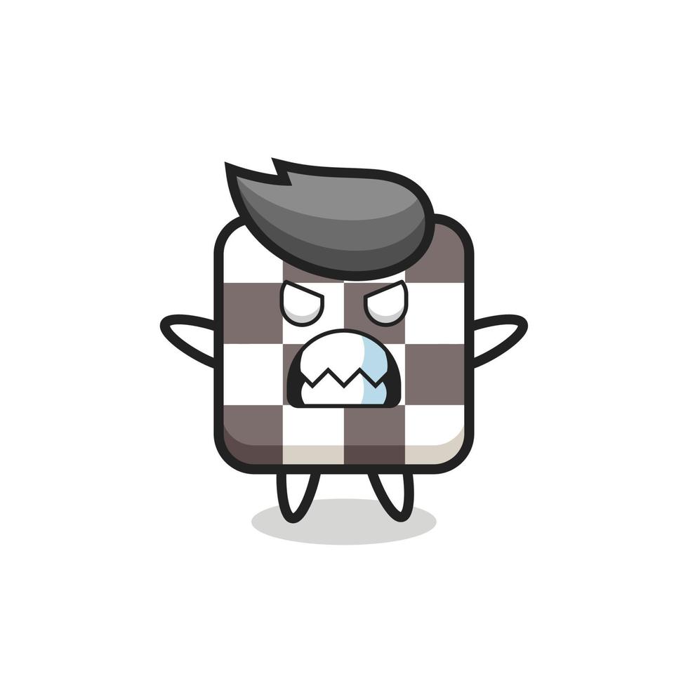 wrathful expression of the chess board mascot character vector