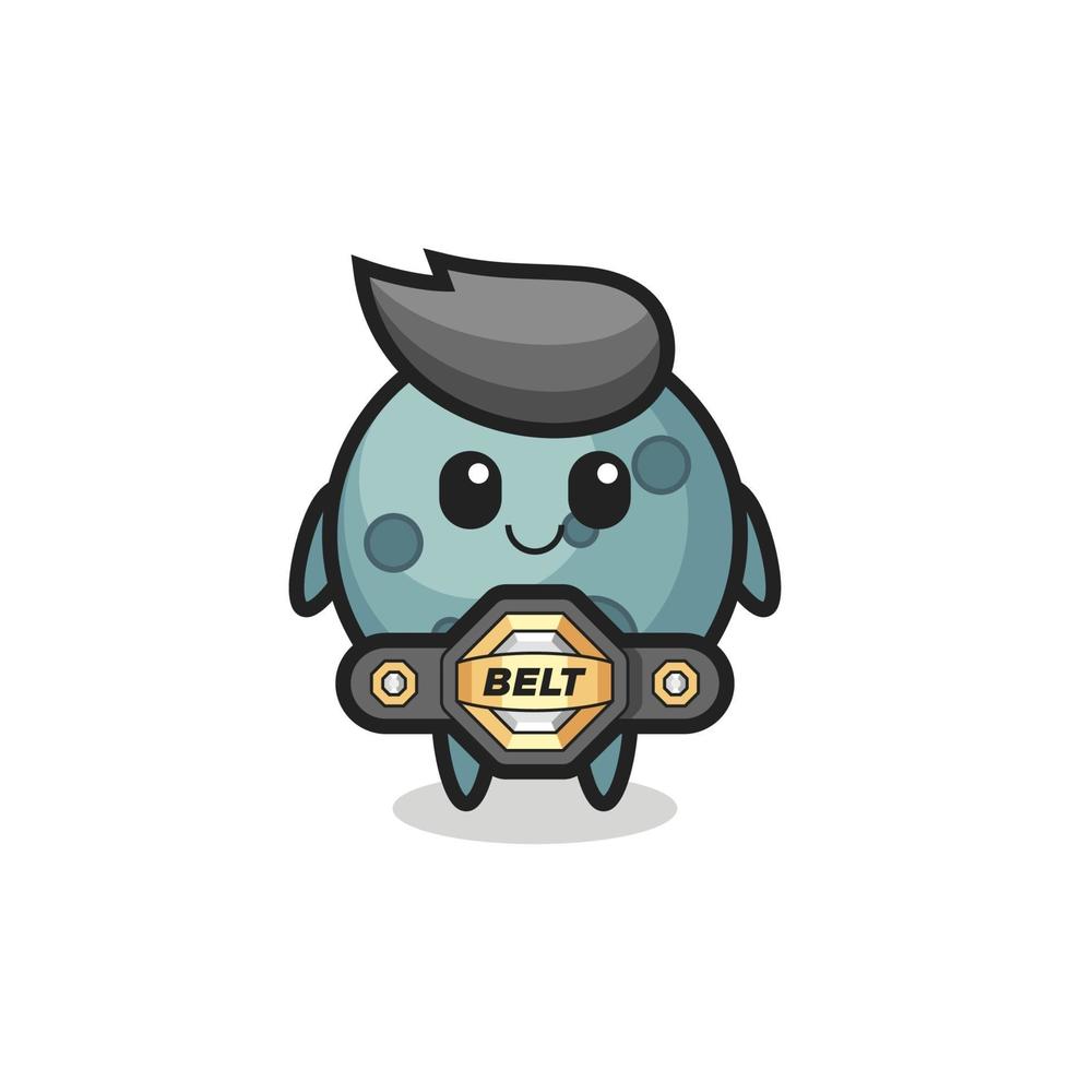 the MMA fighter asteroid mascot with a belt vector