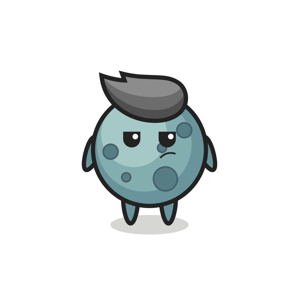 cute asteroid character with suspicious expression vector