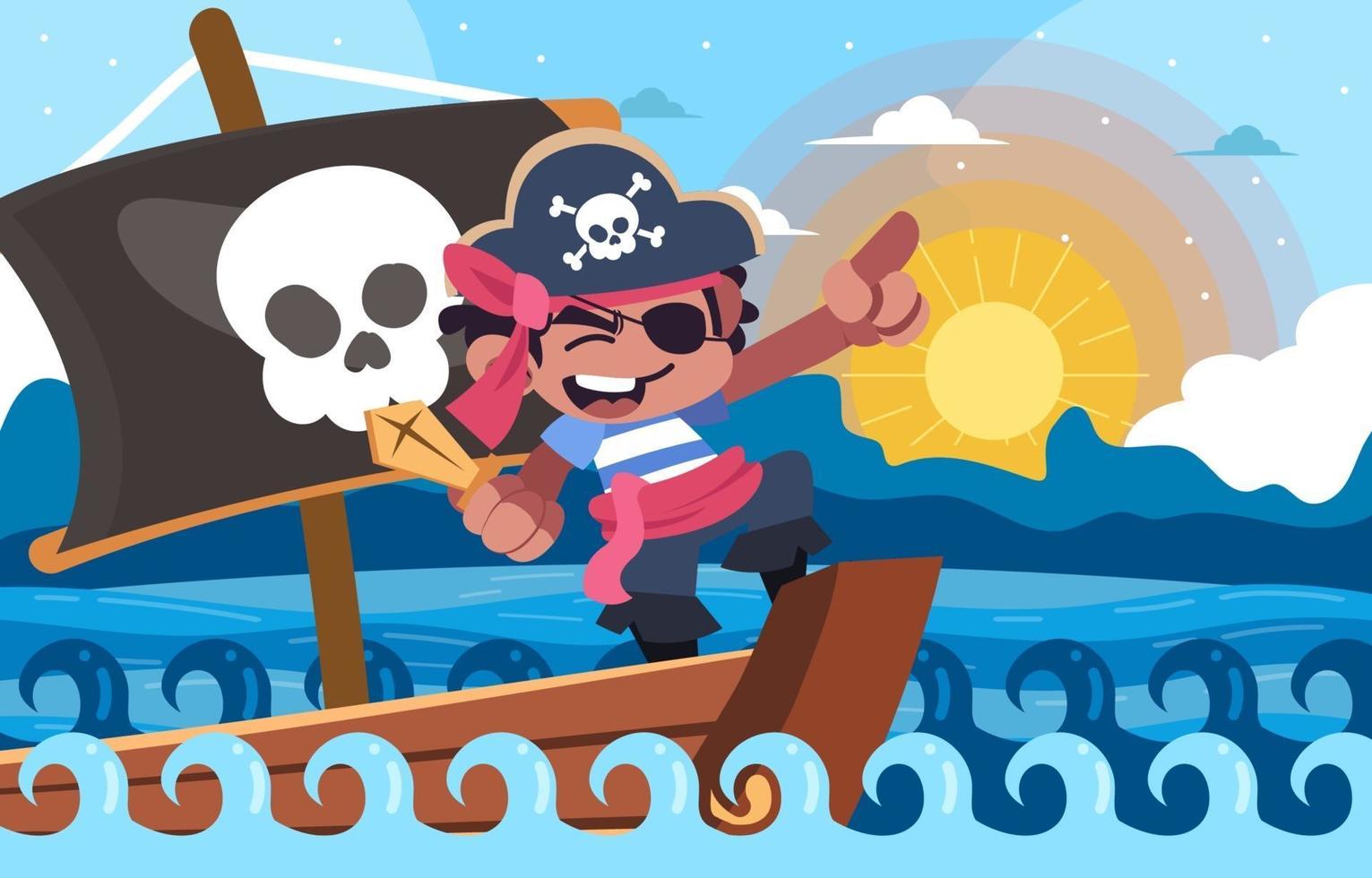 Sail of Pirates Boy vector