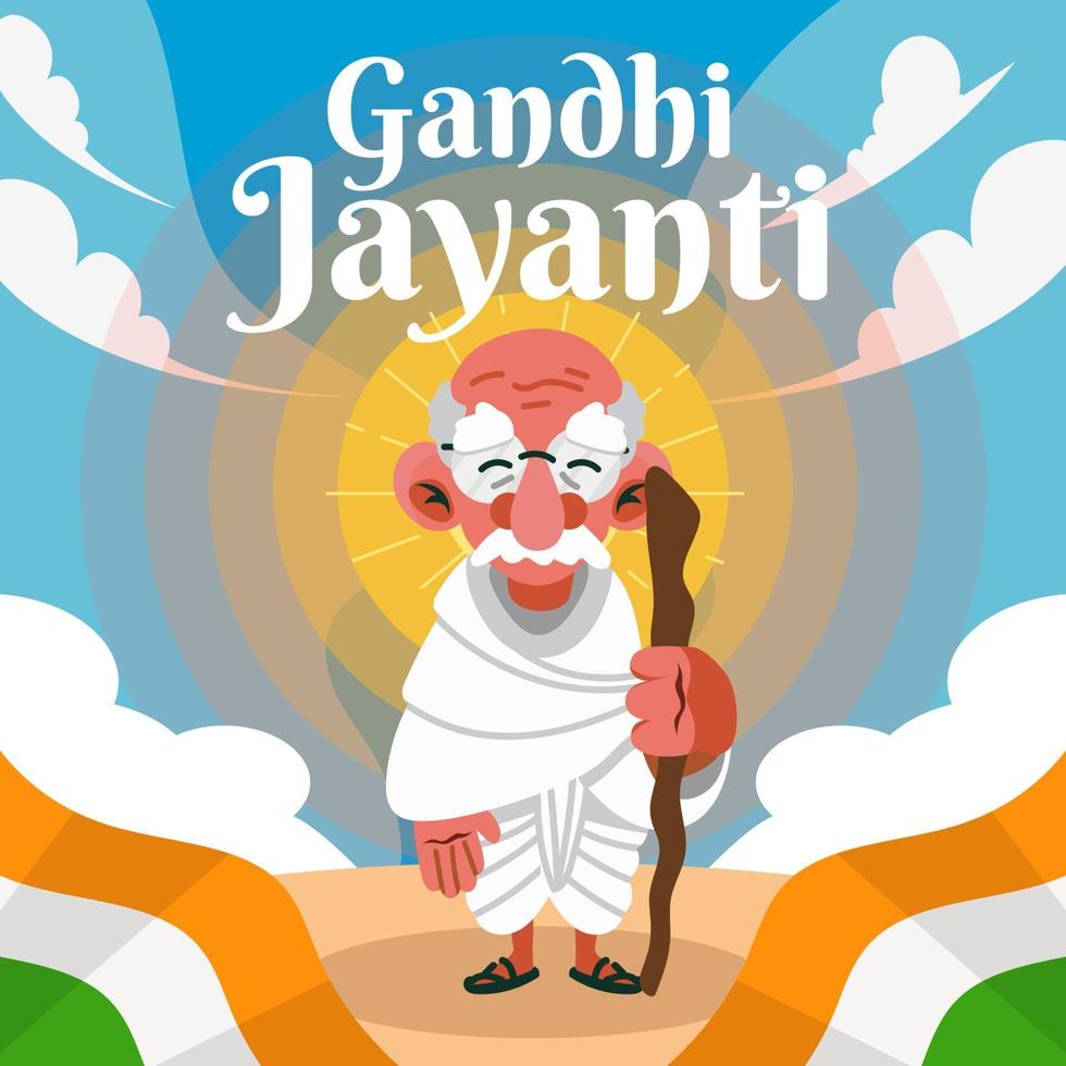 feliz concepto de gandhi jayanti vector