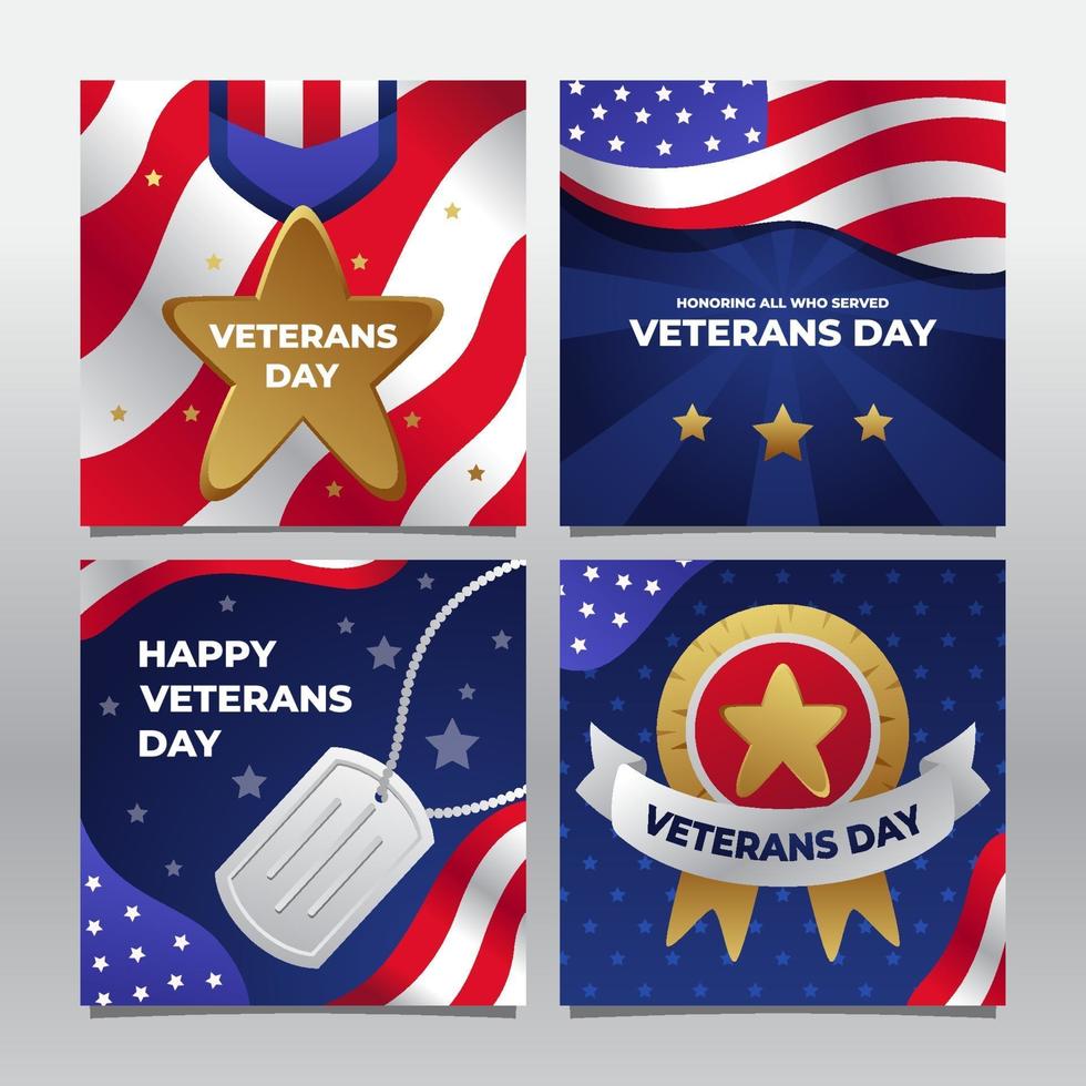 Veterans Day Social Media Template vector
