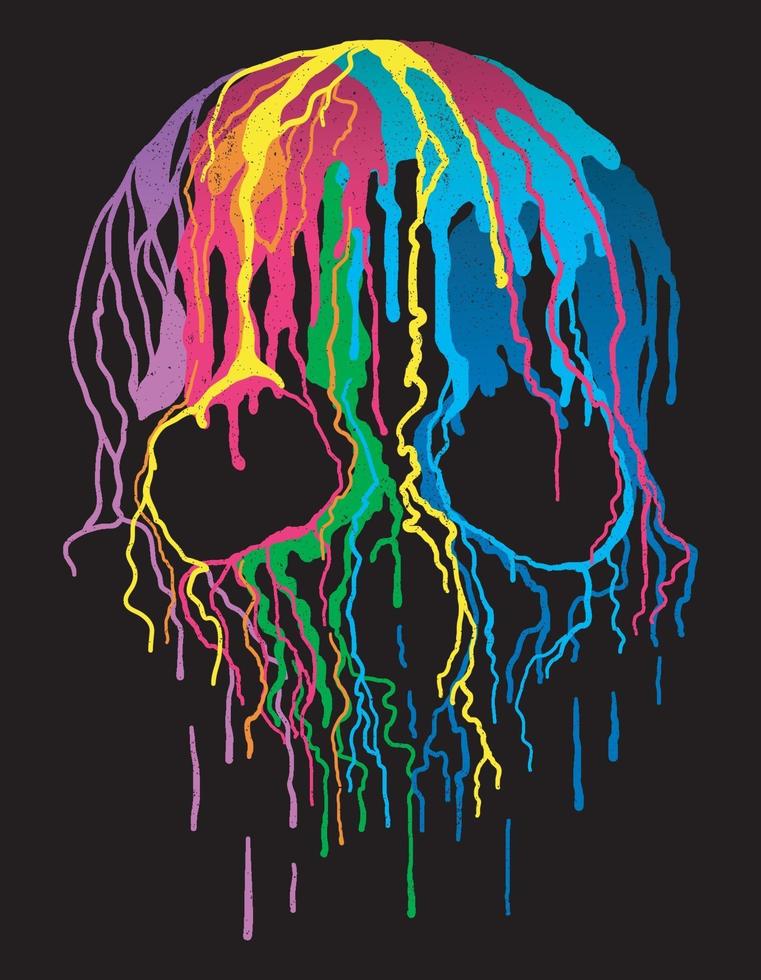 diseño de colores de calavera vector