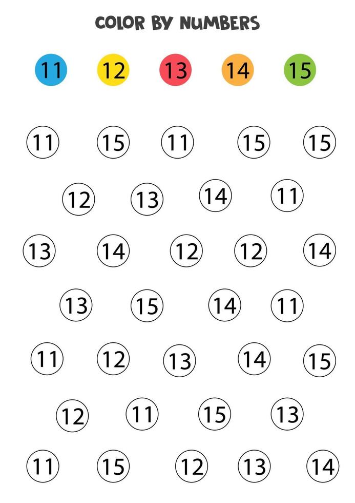 Color numbers according to the example. vector