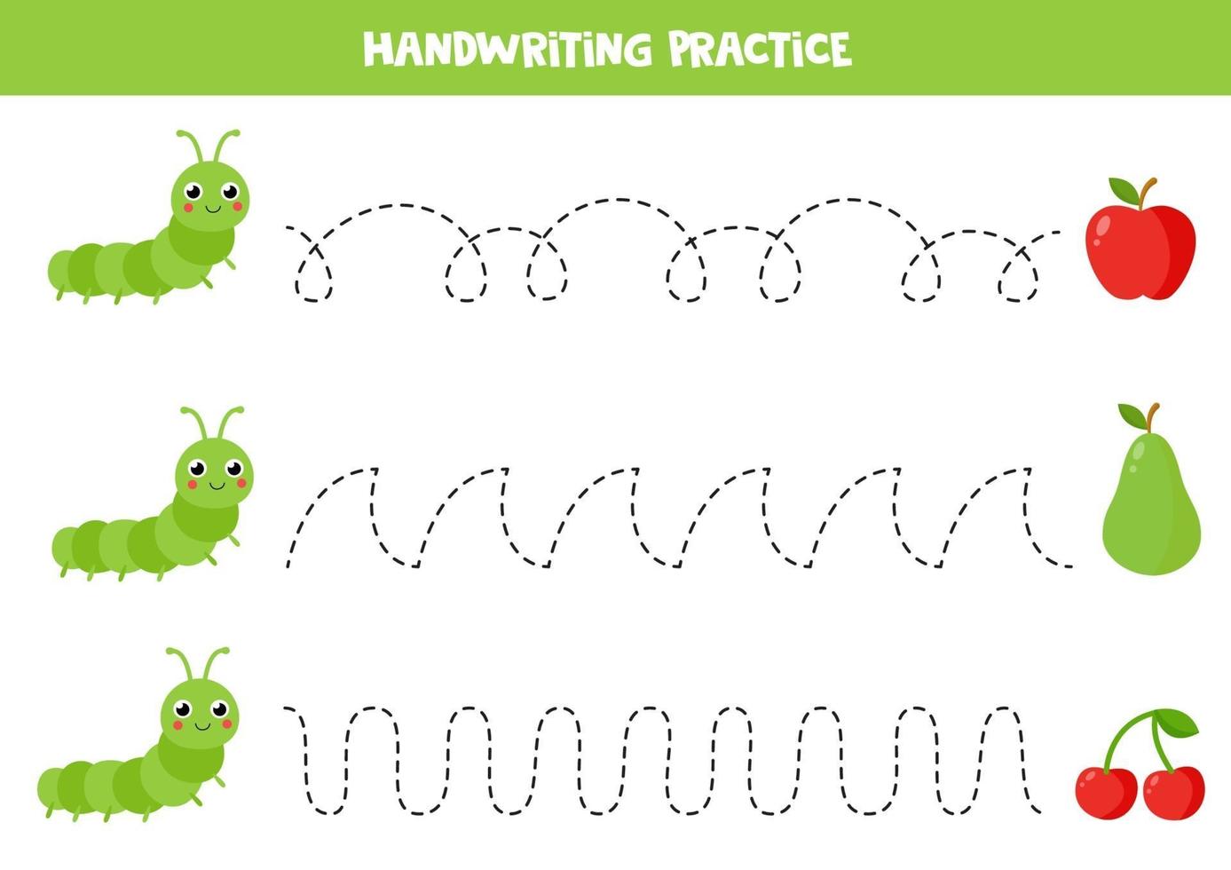 handwriting practice game .suitable for preschool.Educational page for kids  20919839 Vector Art at Vecteezy