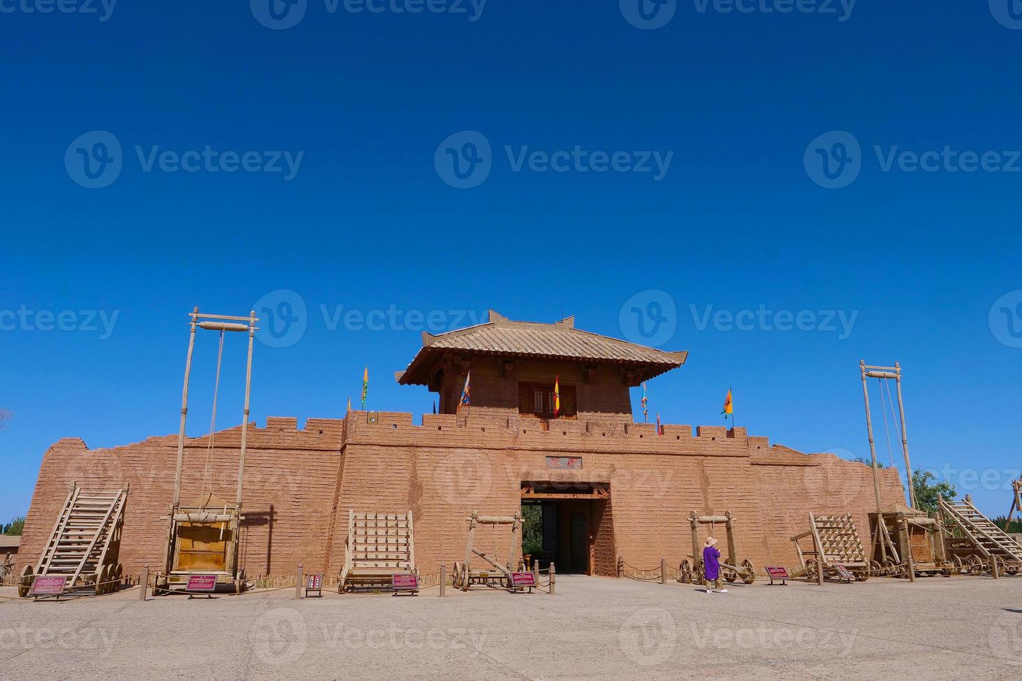 Landscape view of ancient Yangguan pass in Gansu China photo