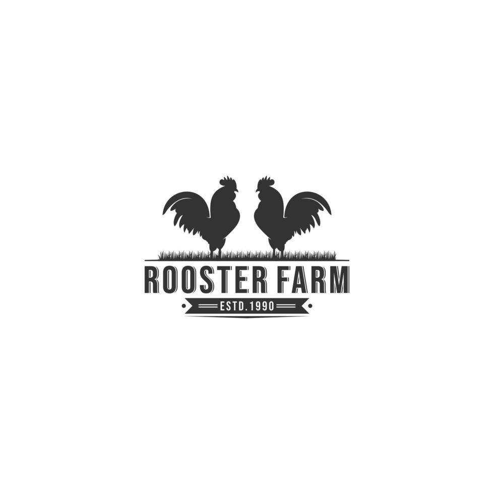 rooster logo templae in white background vector