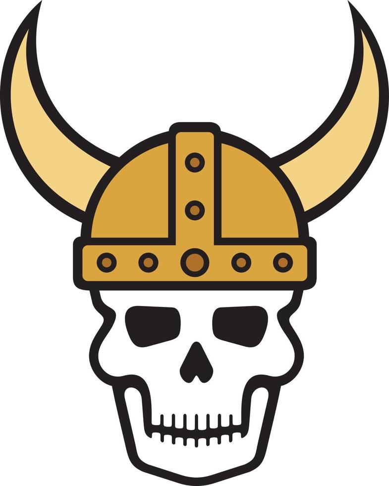 Viking Skull and Helmet vector