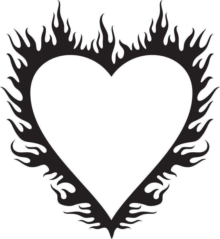 Flaming or Burning Heart vector