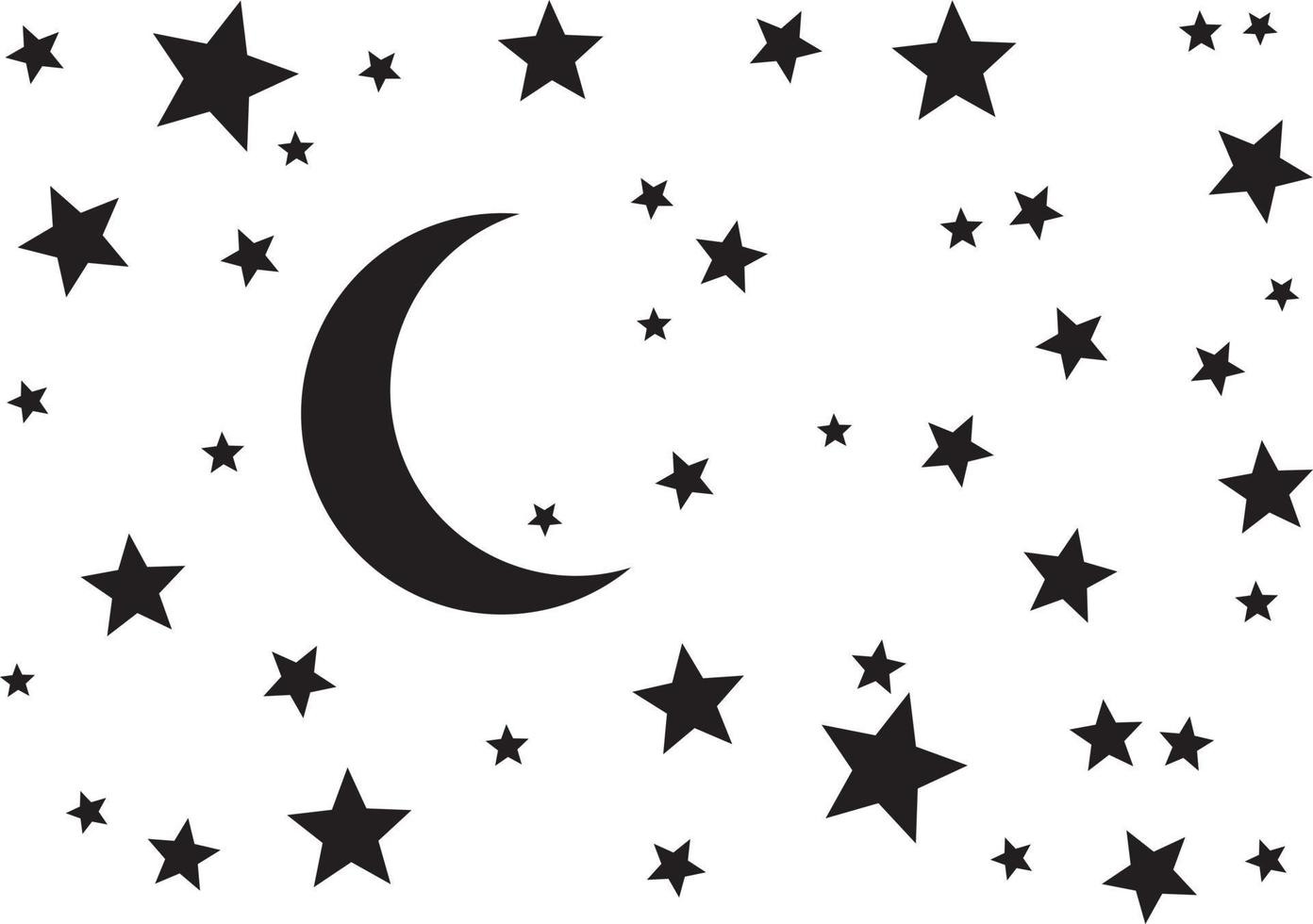 noche estrellada y luna vector