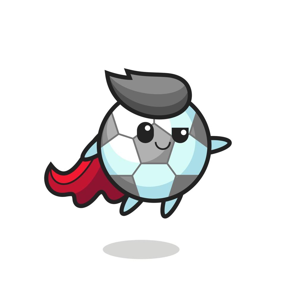 lindo personaje de superhéroe de fútbol está volando vector