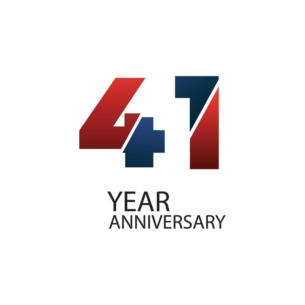 41 th anniversary event party. Vector illustration. numbers template for Celebrating.