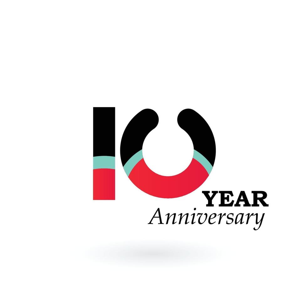 10  Year Anniversary Vector Template Design Illustration