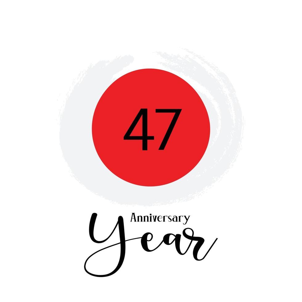 47 th anniversary event party. Vector illustration. numbers template for Celebrating.
